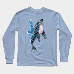 Blue Humpback Whale Long Sleeve T-Shirt